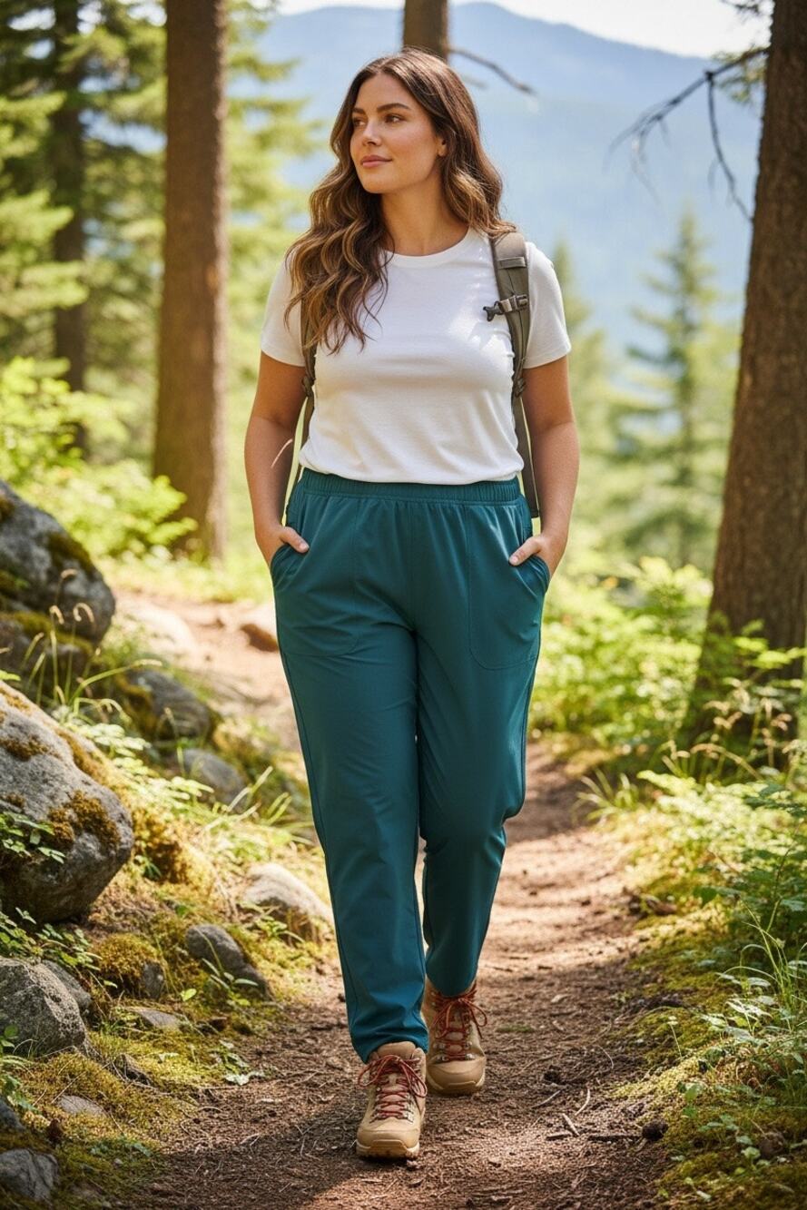 Emerald Eddie Bauer Womens Hiking Pants Stretch Sz 16 Utility Pockets Activewear